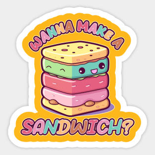 Wanna Make a Sandwich? Kawaii Ice Cream Sandwich Sticker